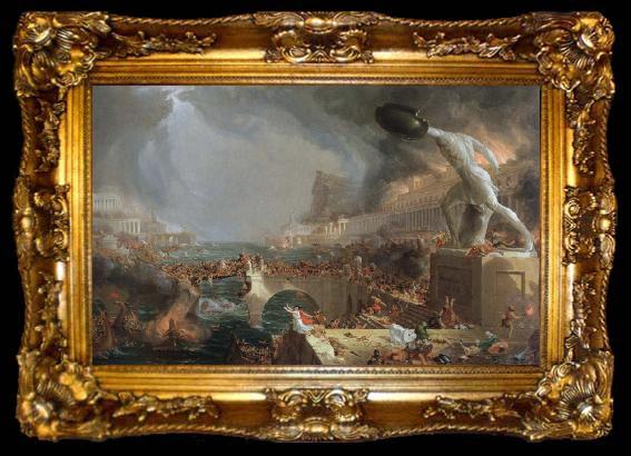 framed  Thomas Cole the course of empire destruction, ta009-2